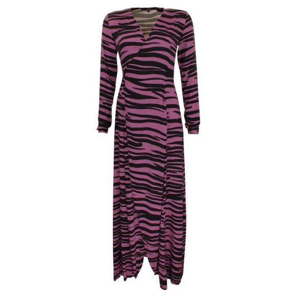 STIEGLITZ Sue pink zebra print maxi wrap dress size 40 (medium/large) - Picture 1 of 5